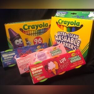 Crayola Crayons Crayola Markers and Crayola Silly Scents Dough Crafting Lot